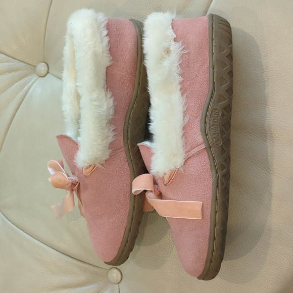 NWOT Ciabatta's Size 9 Women's Slippers. Pink Suede with Shearling lining - Picture 3 of 4